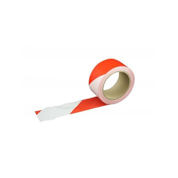 Ruban standard de chantier 50 x 100 m Rouge/Blanc indechirable NOVAP