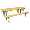 TABLE + 2 BANCS BOIS PLIANTS CARAY