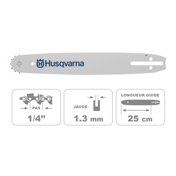 Guide chaine spécial 25SN - 1/4 - 1,3mm  HUSQVARNA