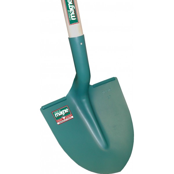 Pelle ronde de terrassier à deux rebords 27 cm manche bois 110 cm FORGES DE MAGNE